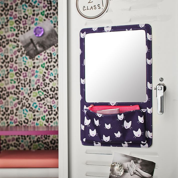 Gear-Up Purple Kitty Locker Mirror Pocket