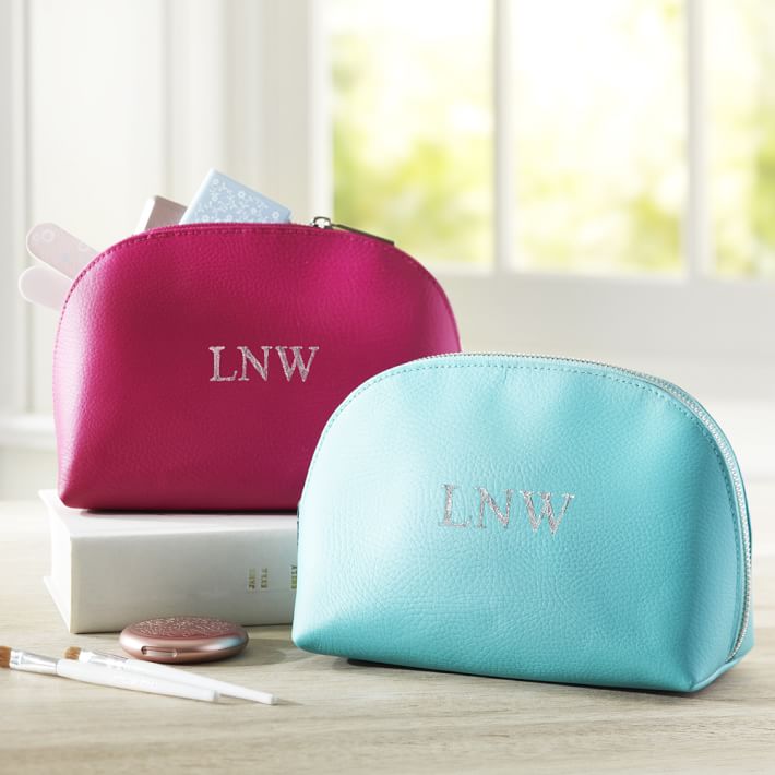 Girls Classic Leather Beauty Pouch