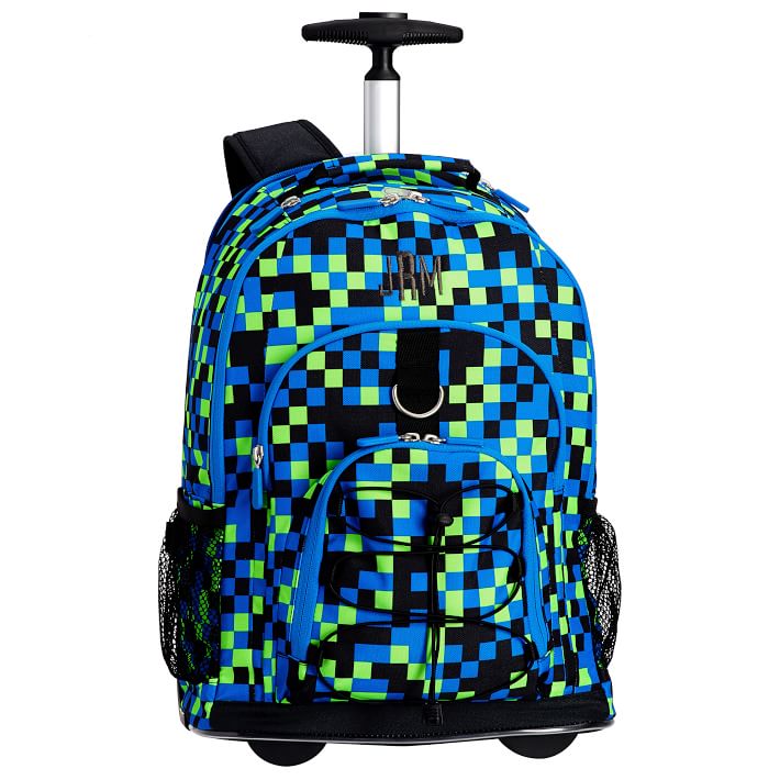 Gear-Up Neon Pixel Rolling Backpack