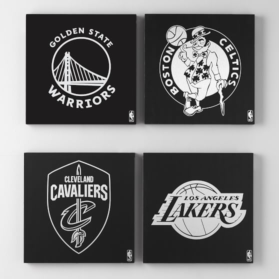 NBA Metal Wall Art, 24"x25" Wall Prints Pottery Barn Teen