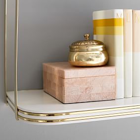 Gold Inlay Half Moon Floating Shelf 