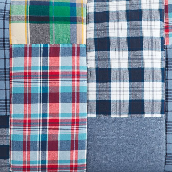 Havana Madras Patchwork Boy's Quilt + Sham Pottery Barn Teen