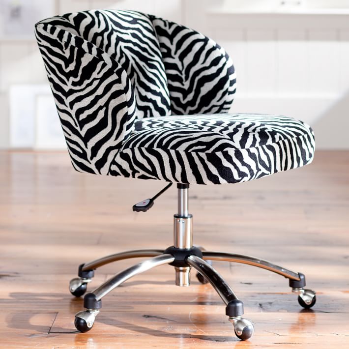 Zebra Jacquard Wingback Desk Chair