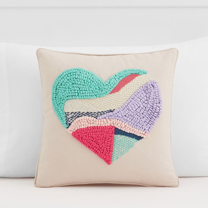 Textured Heart Pillow Cover