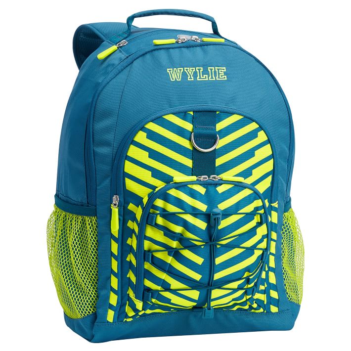 Gear-Up Teal Blocked Chevron Backpack