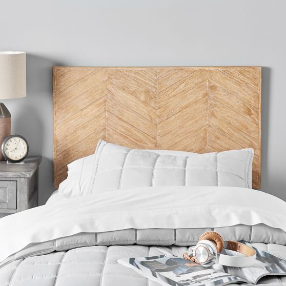 Herringbone Wood Dorm Headboard | Pottery Barn Teen
