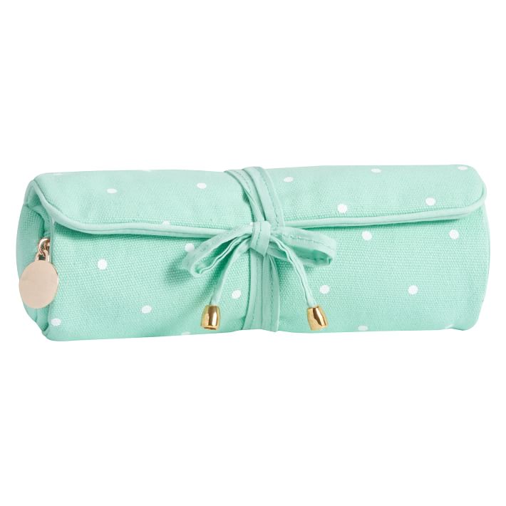 Sleepover Pool Pin Dot Jewelry Roll Up Case