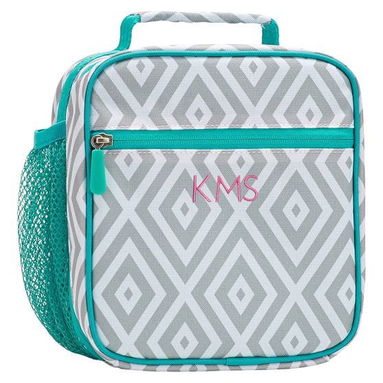 Gray Preppy Diamond Classic Lunch Box For Teens | Pottery Barn Teen