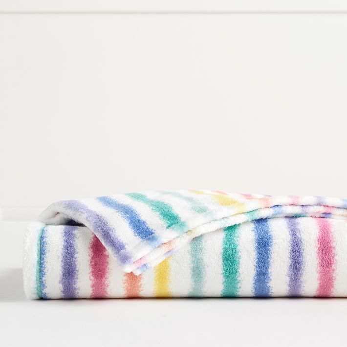 Rainbow Stripe Plush Throw Blanket Pottery Barn Teen