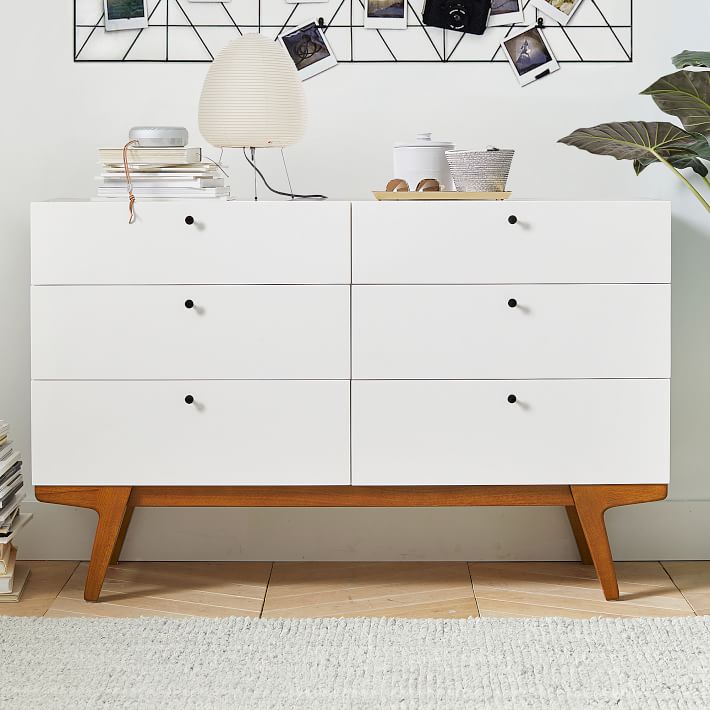 west elm x pbt Modern 6-Drawer Wide Dresser | Pottery Barn Teen