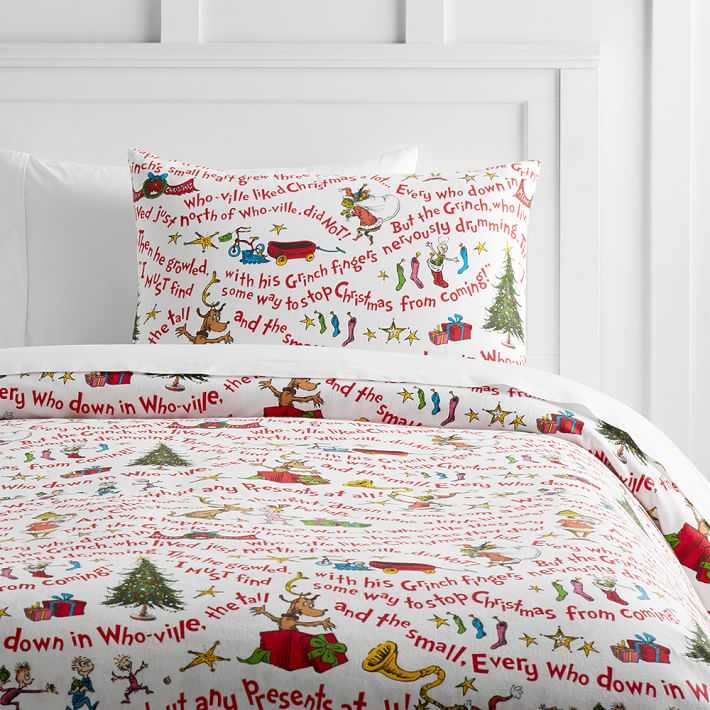 Dr. Seuss's The Grinch&#8482; Words Of Who-Ville Flannel Duvet Cover