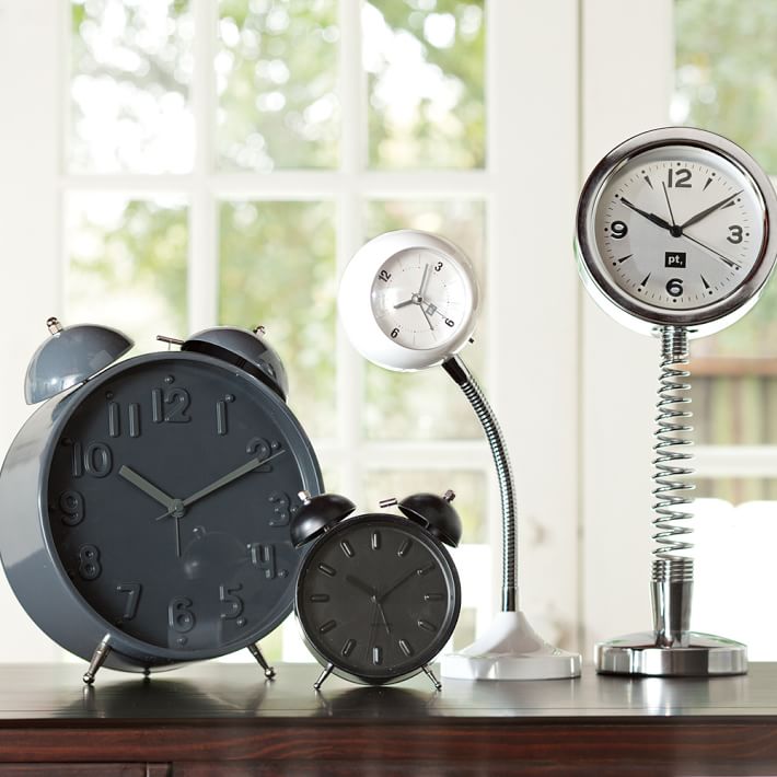 Large Twin Bell Alarm Clock Bedside Clock Pottery Barn Teen