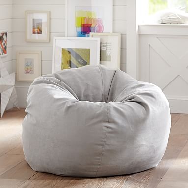 Light Gray Performance Everyday Suede™ Bean Bag Chair | Pottery Barn Teen