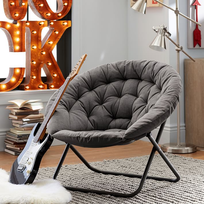 Enzyme-Washed Canvas Light Grey Hang-A-Round Chair