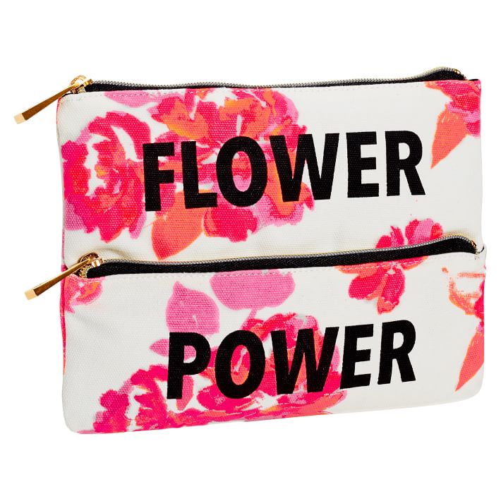The Emily &amp; Meritt Neon Roses Double Pencil Pouch