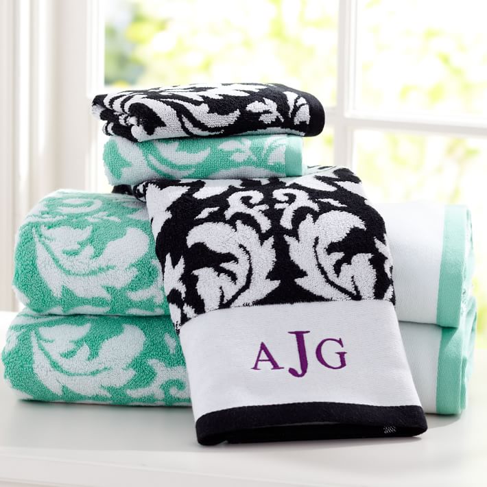 Damask bath online towels