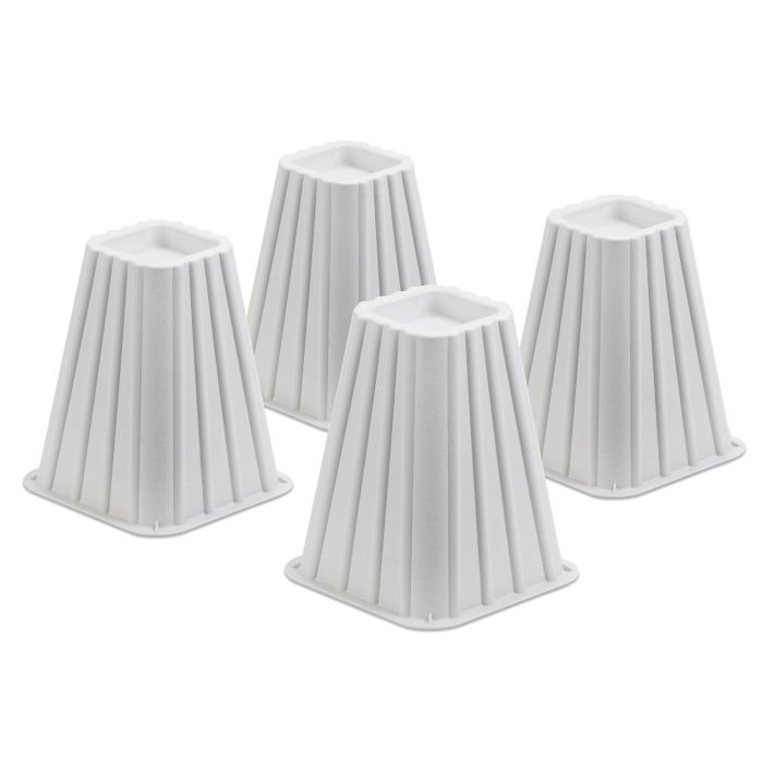 White Bed Risers, Set of 4