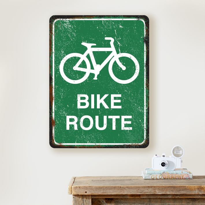 Metal Bike Route Sign