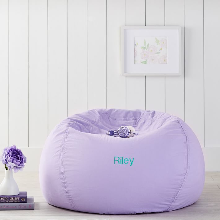 Lavender Washed Twill Bean Bag Chair