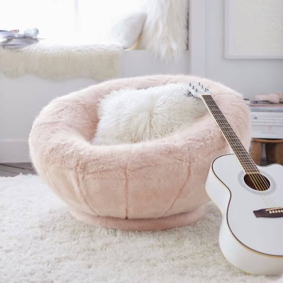 Iced FauxFur Groovy Swivel Chair Lounge Chair Pottery Barn Teen