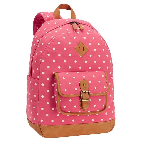 Coral Dot Teen Backpack | Pottery Barn Teen