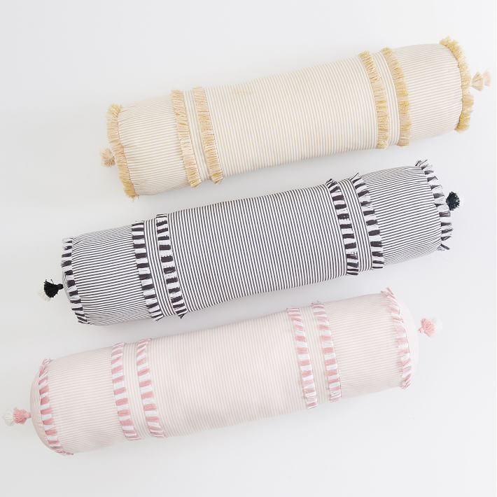 Fringe Bolster Pillow Teen Throw Pillows Pottery Barn Teen