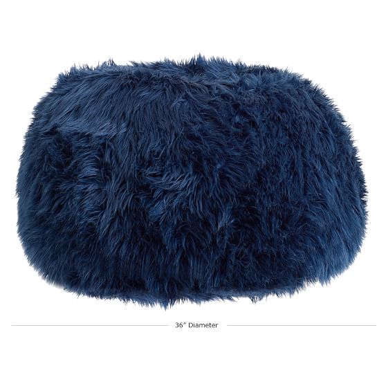 Himalayan FauxFur Navy Bean Bag Chair Pottery Barn Teen