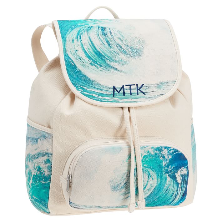 Beachside Canvas Backpack, Wave Photoreal