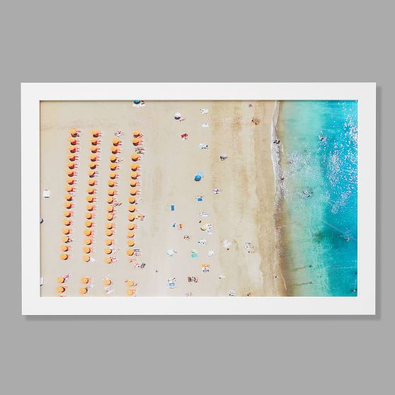Birds Eye Beach Scene Framed Art, 36"x24" Wall Prints Pottery Barn Teen