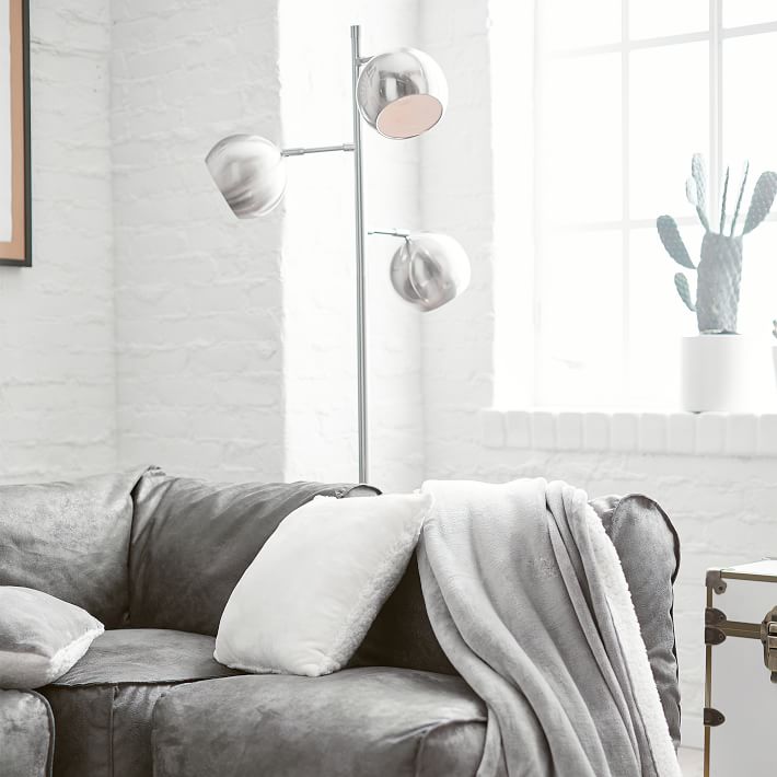 Brushed Nickel Metallic Spotlight Teen Floor Lamp Pottery Barn Teen