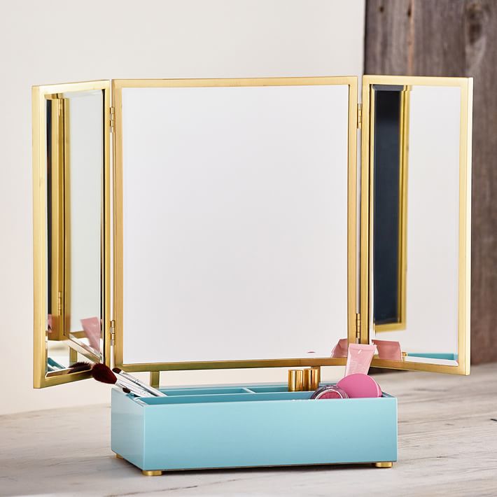 Lacquer and Brass Beauty Storage