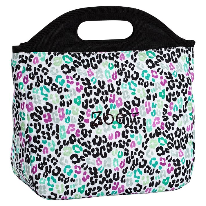 Gear-Up Black Multi Cheetah Tote Lunch