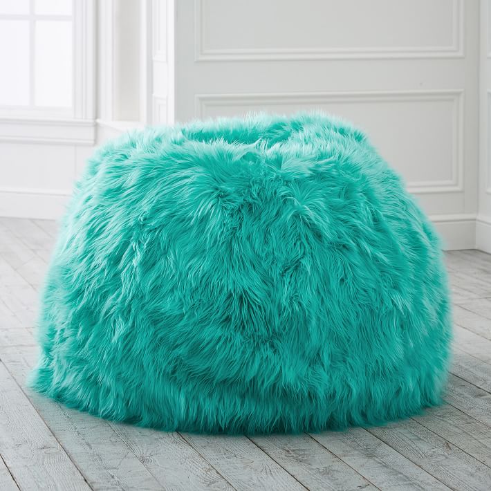 Himalayan Faux-Fur Deep Pool Bean Bag Chair Slipcover