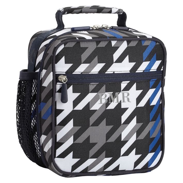 Gear-Up Bright Blue Houndstooth Classic Lunch With Mesh Side Pocket