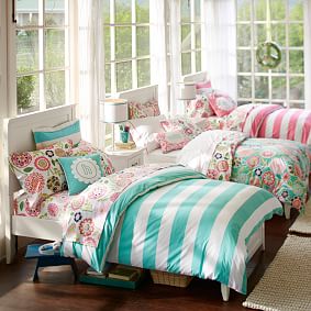 Seaside Floral Girls Duvet Cover + Sham, Sale