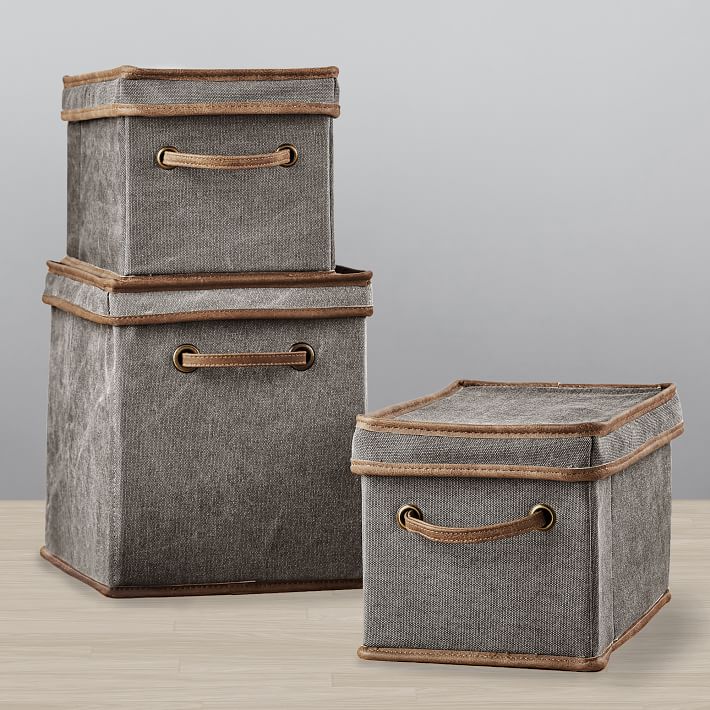 Northfield Canvas Storage Bins Pottery Barn Teen   Northfield Canvas Bins O 