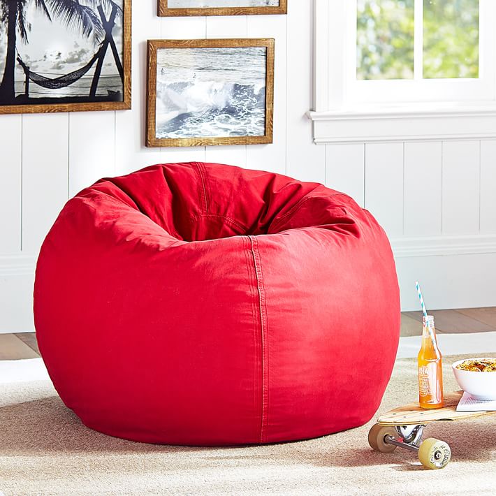Red Washed Twill Beanbag