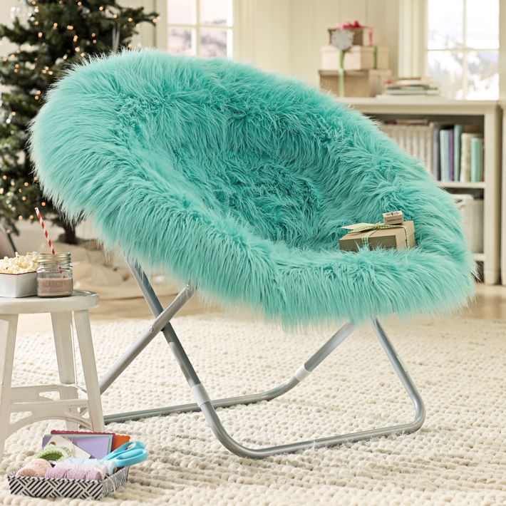 Pool Fur-rific Faux-Fur Hang-A-Round Chair