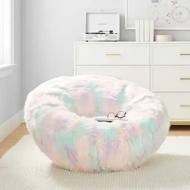 Unicorn faux fur discount bean bag chair