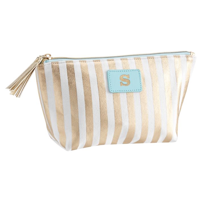 Sleepover Gold Stripe Boat Pouch