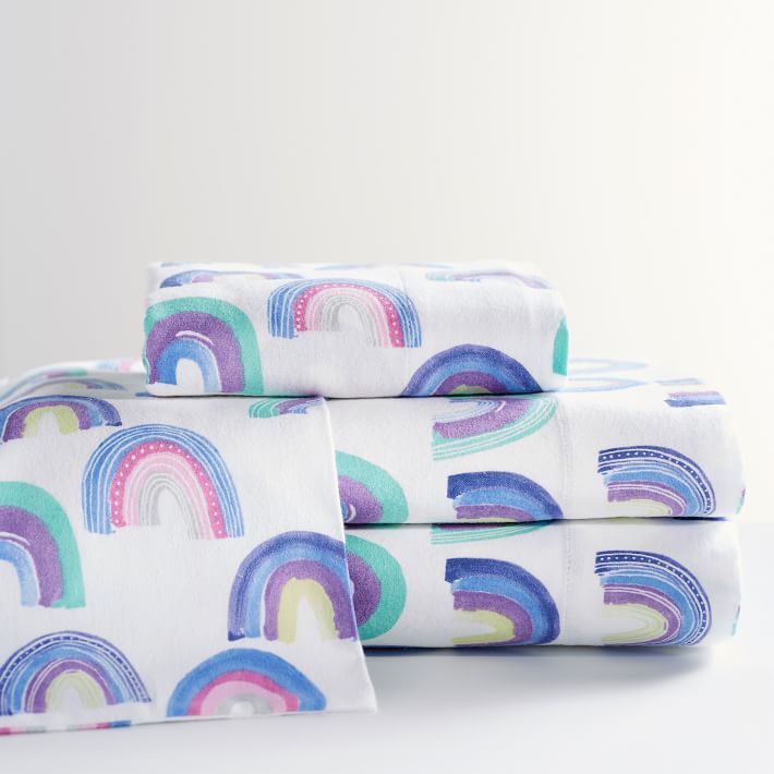 Merry Rainbow Flannel Sheet Set