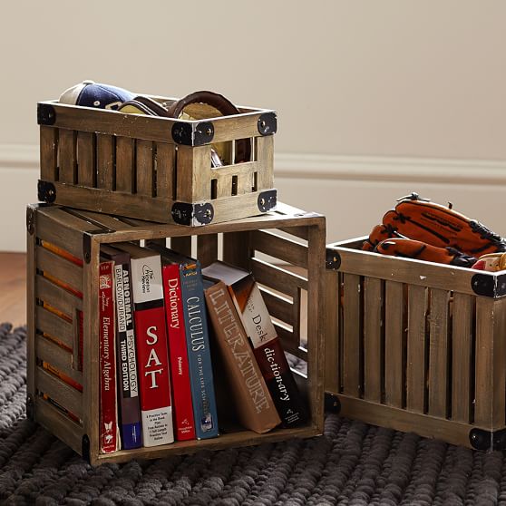 Wooden Storage Crates Sale Pottery Barn Teen