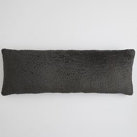 Charcoal Grey Pintuck Throw Pillow-12 x 24
