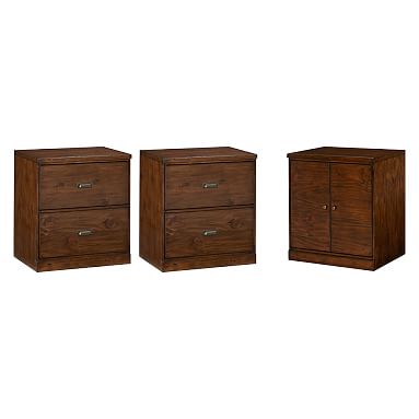 3 Cabinet – “Set of 3 (Includes two 2-drawer cabinets and one 2-door cabinet)"