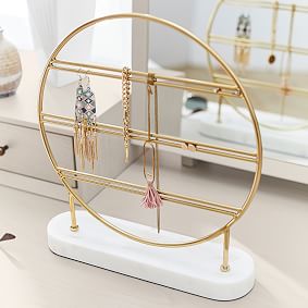 Marble and Gold Earring Holder | Jewelry Storage | Pottery Barn Teen