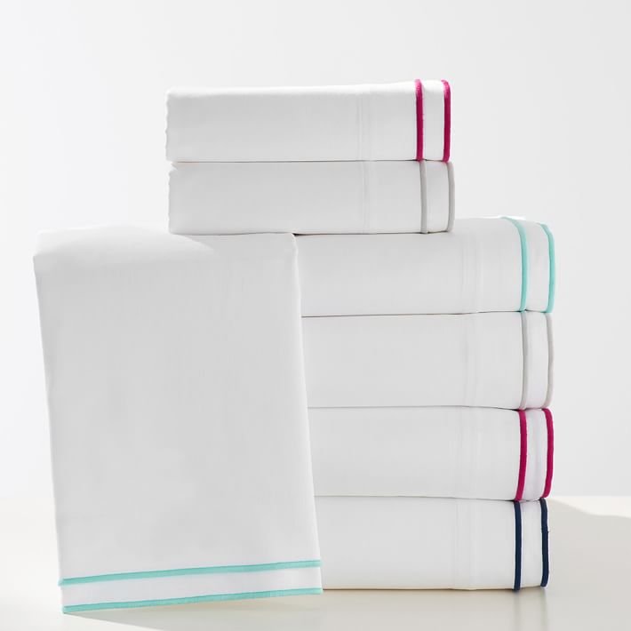 Parker Embroidered Sateen Girls Sheets Pottery Barn Teen