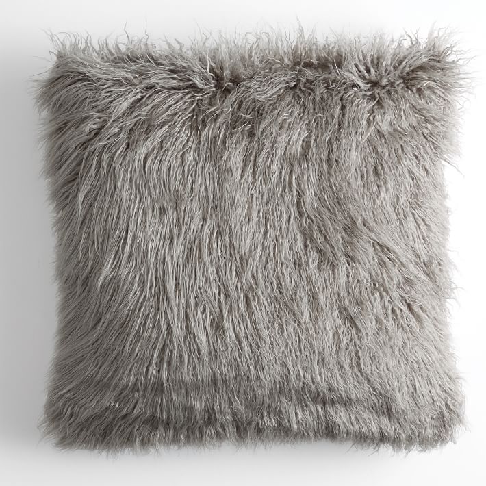 Faux Fur Mongolian Euro Pillow Cover
