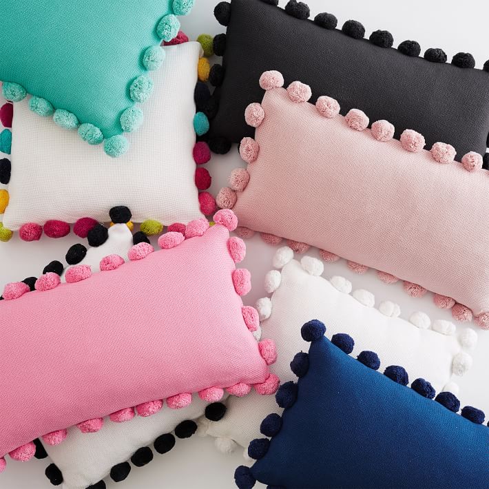 Pom Pom Organic Pillow Cover | Teen Throw Pillow | Pottery Barn Teen
