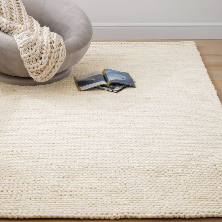 Chunky Knit Wool Woven Rug