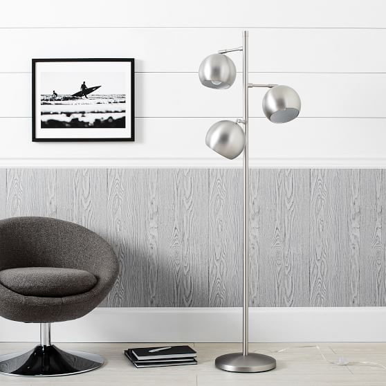Brushed Nickel Metallic Spotlight Teen Floor Lamp Pottery Barn Teen